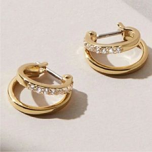 Ana Luisa TODA mini  Double Hoop Earrings Color: Gold small Huggies